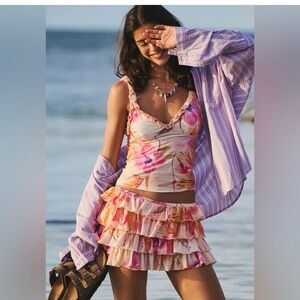 UO x Out From Under Cammy Ruffle Trim Micro Skort